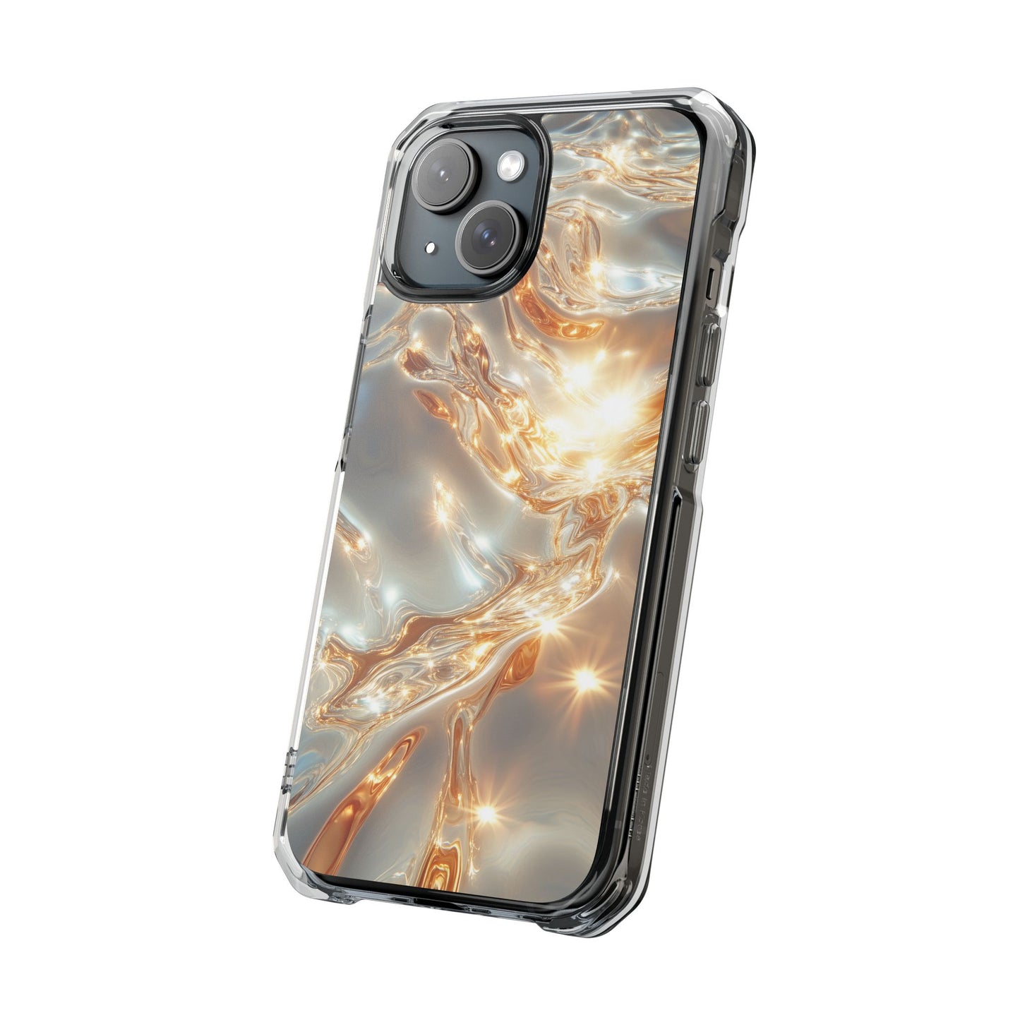Lustrous Golden Waves MagSafe Clear iPhone Case