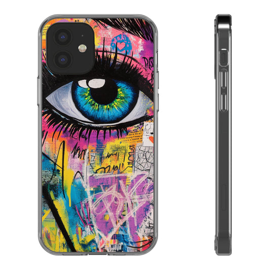 Vibrant Eye Art Clear iPhone Case - Stylish Protection for Trendsetters