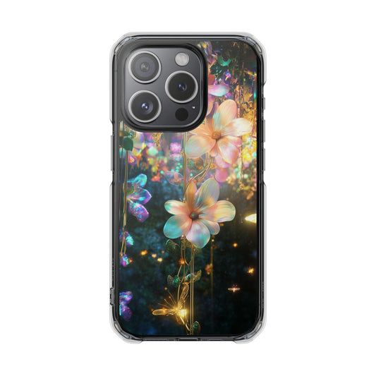 Floral Glow Magnetic Clear Impact iPhone Case