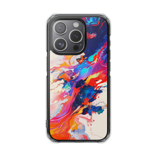Vibrant Colorful Abstract Phone Case – Magnetic Clear Case for Bold & Stylish Protection