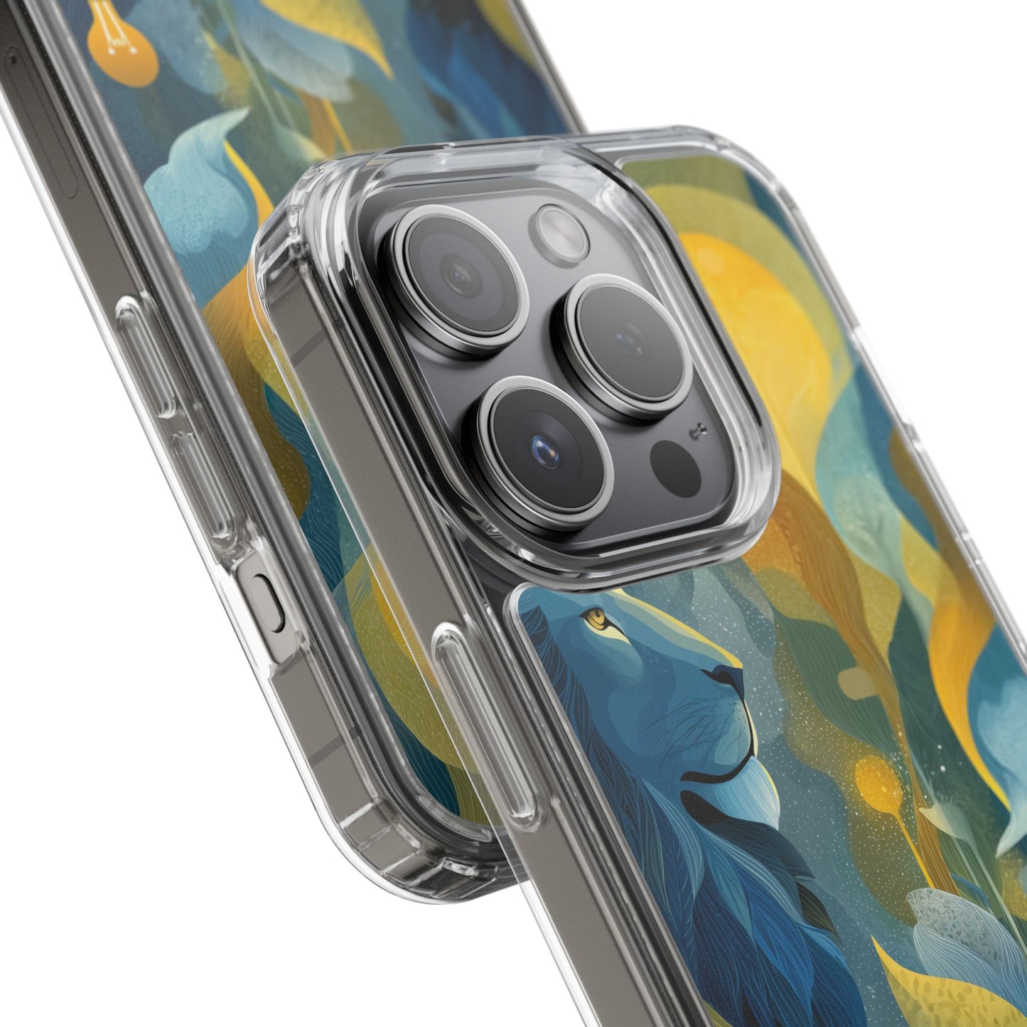 Artistic Lion Design Clear Phone Case | Nature-Inspired Protection for Animal Lovers