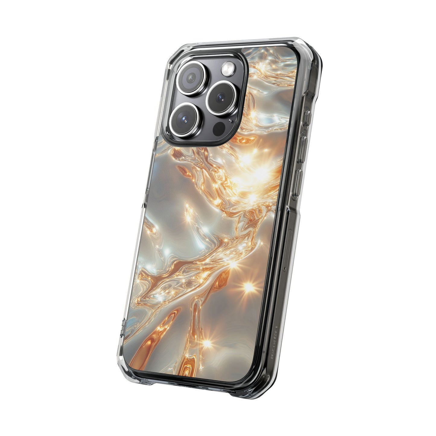 Lustrous Golden Waves MagSafe Clear iPhone Case