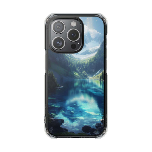 Ethereal Glacial Lake Magnetic Clear Impact iPhone Case