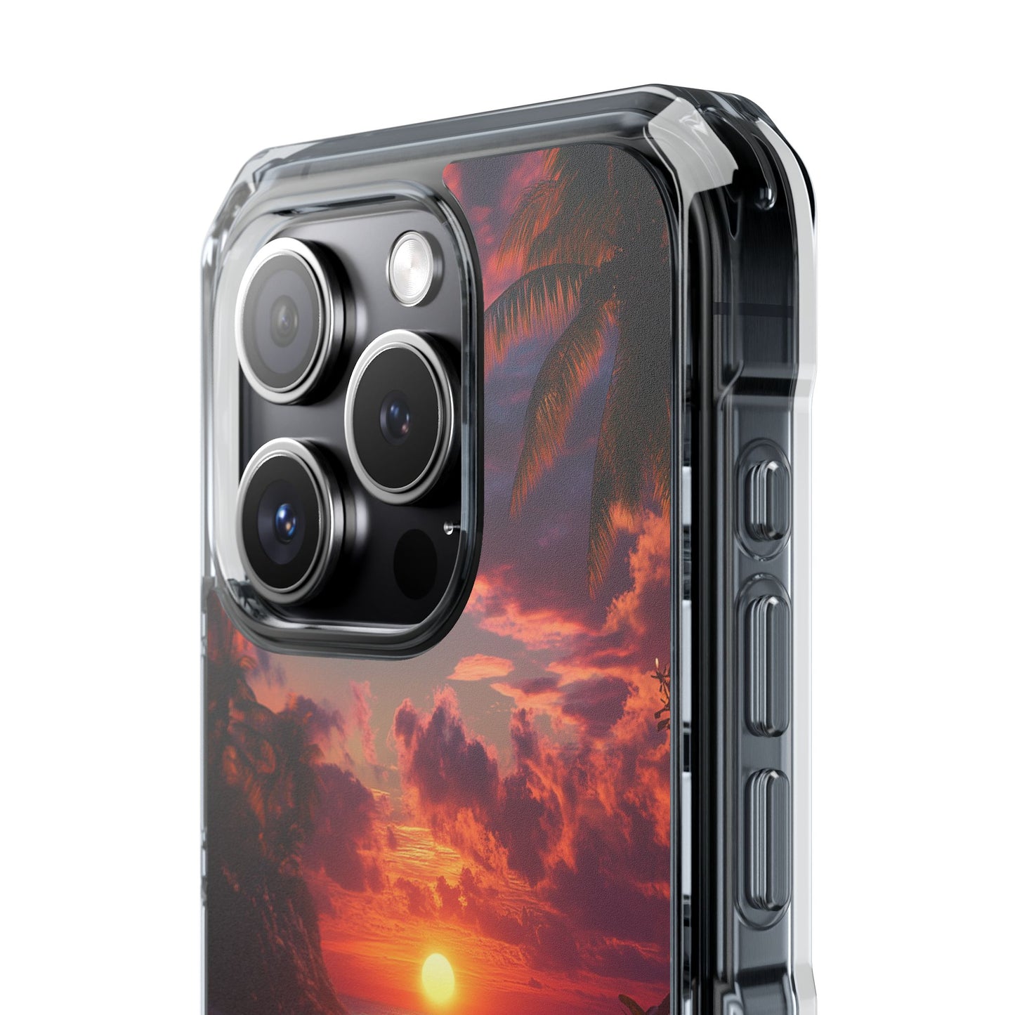 Iridescent Tropical Sunset Magnetic Clear Impact iPhone Case