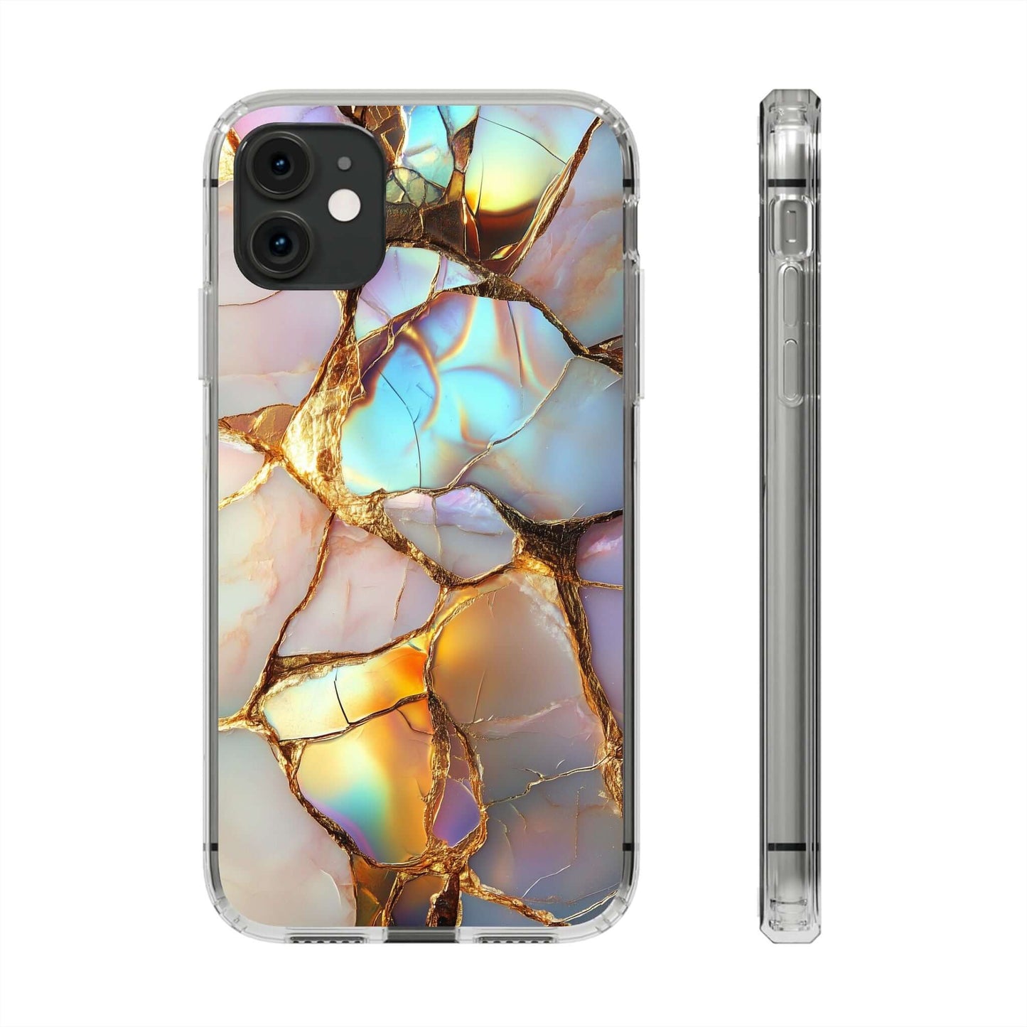 Elegant Iridescent Gold Marble iPhone Case