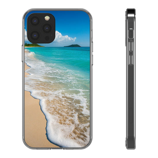 Beach Paradise Clear iPhone Case - Summer Vibe Ocean Design