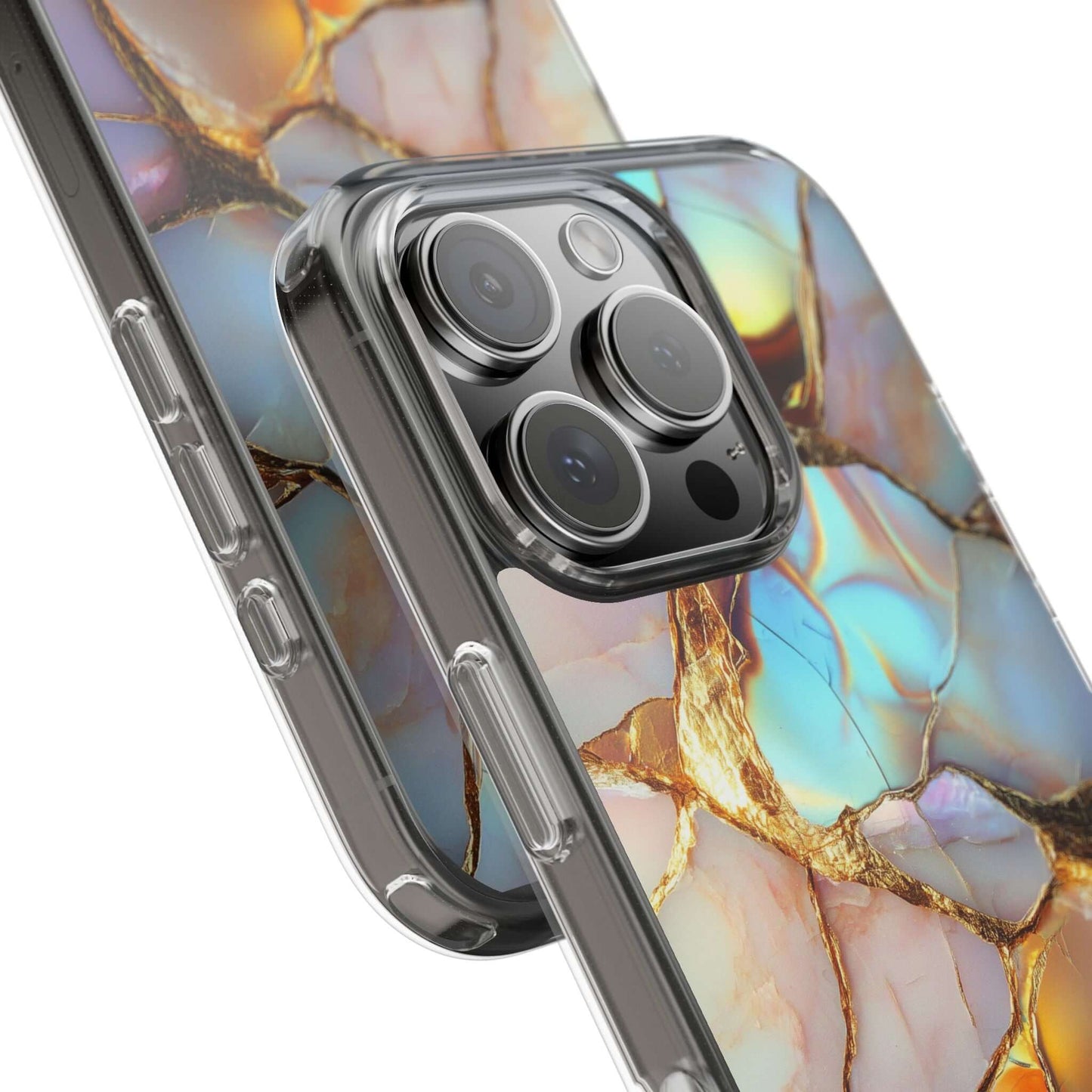 Elegant Iridescent Gold Marble iPhone Case