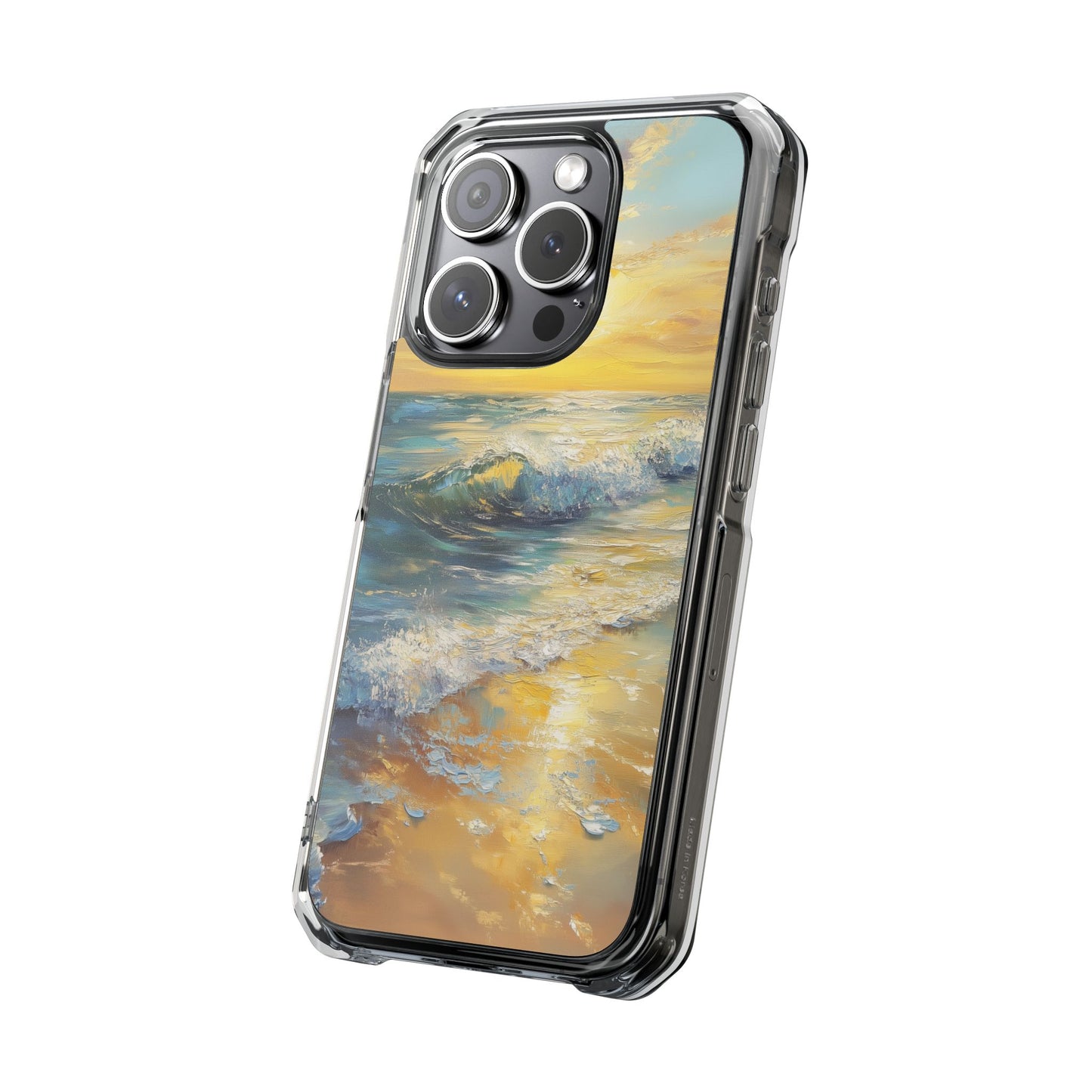 Ocean Sunset Oil Painting Magnetic Clear Impact iPhone Case