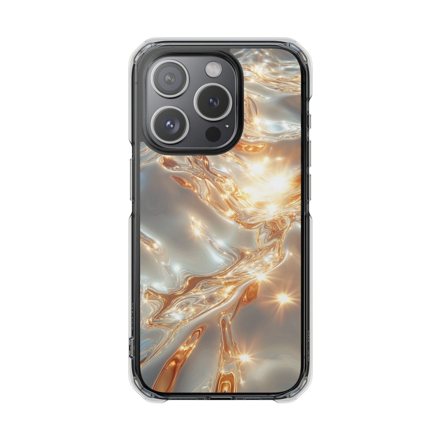 Lustrous Golden Waves MagSafe Clear iPhone Case