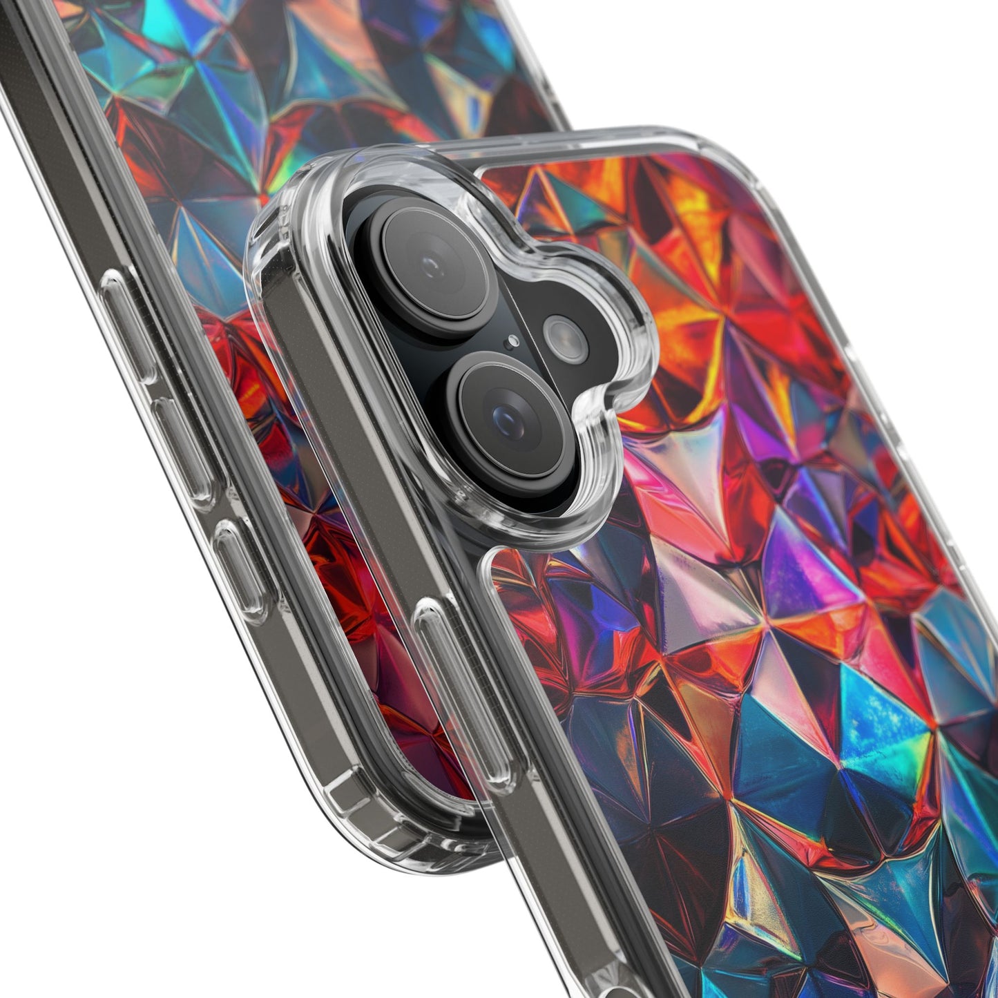 Colorful Geometric Clear Phone Case - Prism Design for iPhone
