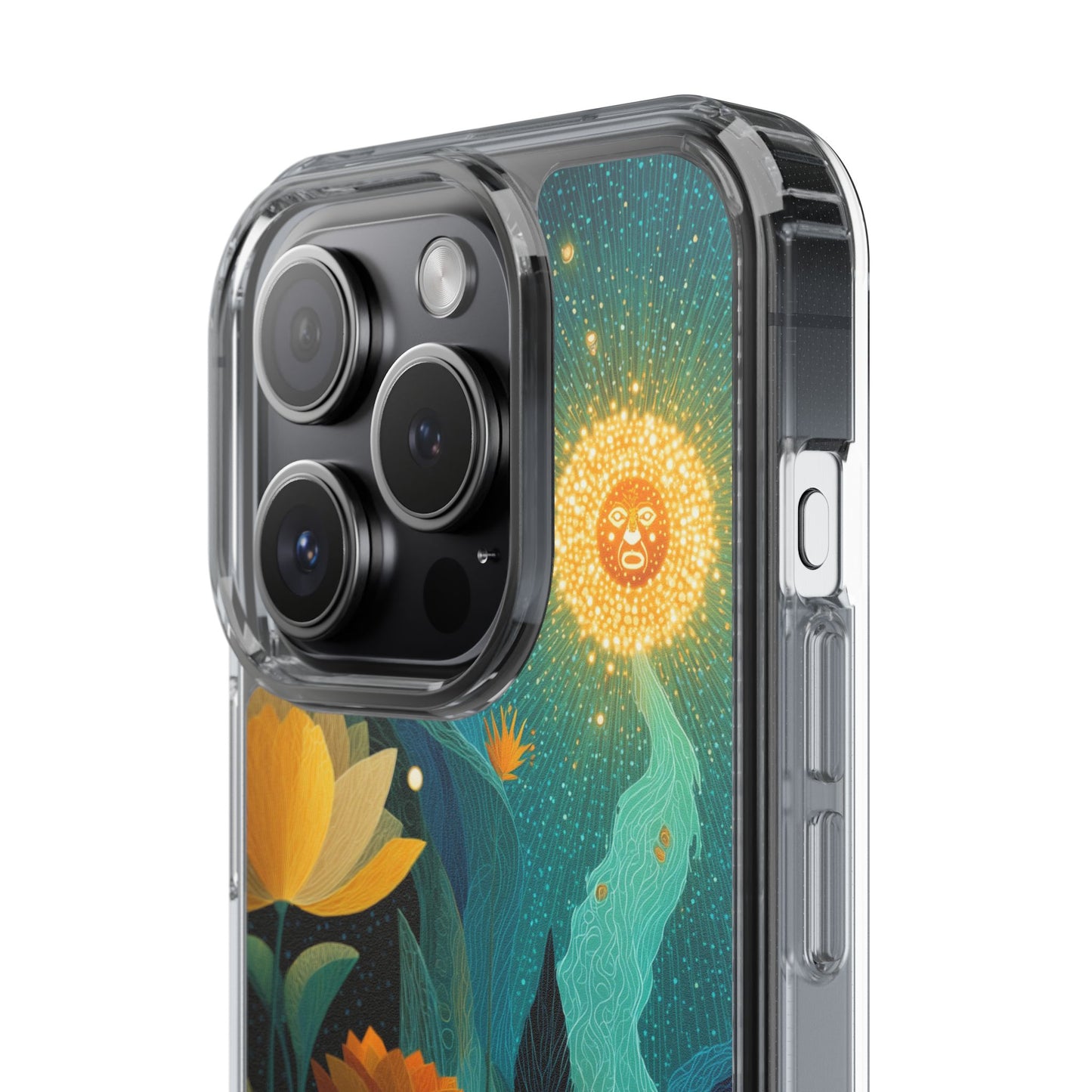 Deep Radiant Nature - Clear iPhone Case with Floral Design