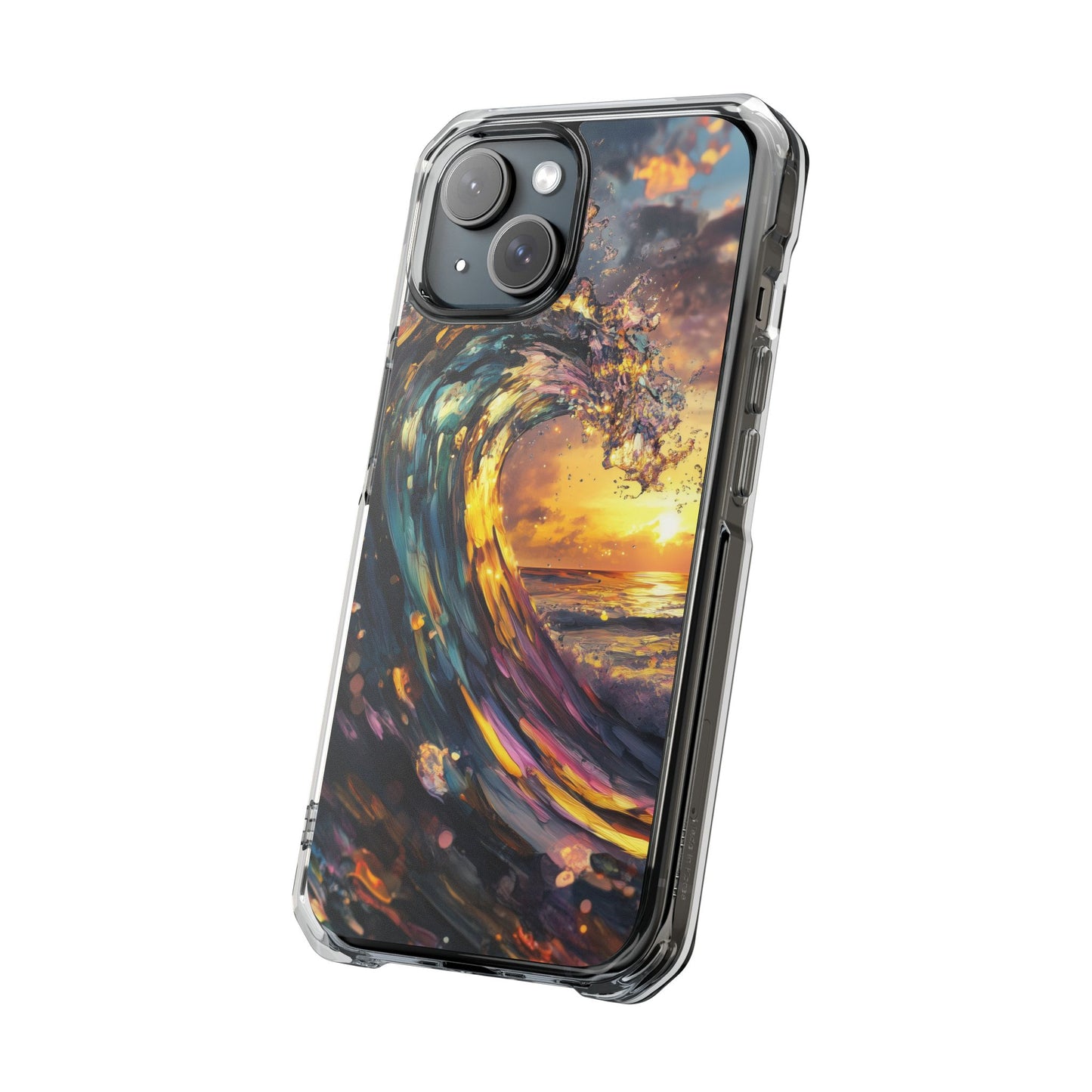 Iridescent Sunset Wave Magnetic Clear iPhone Case