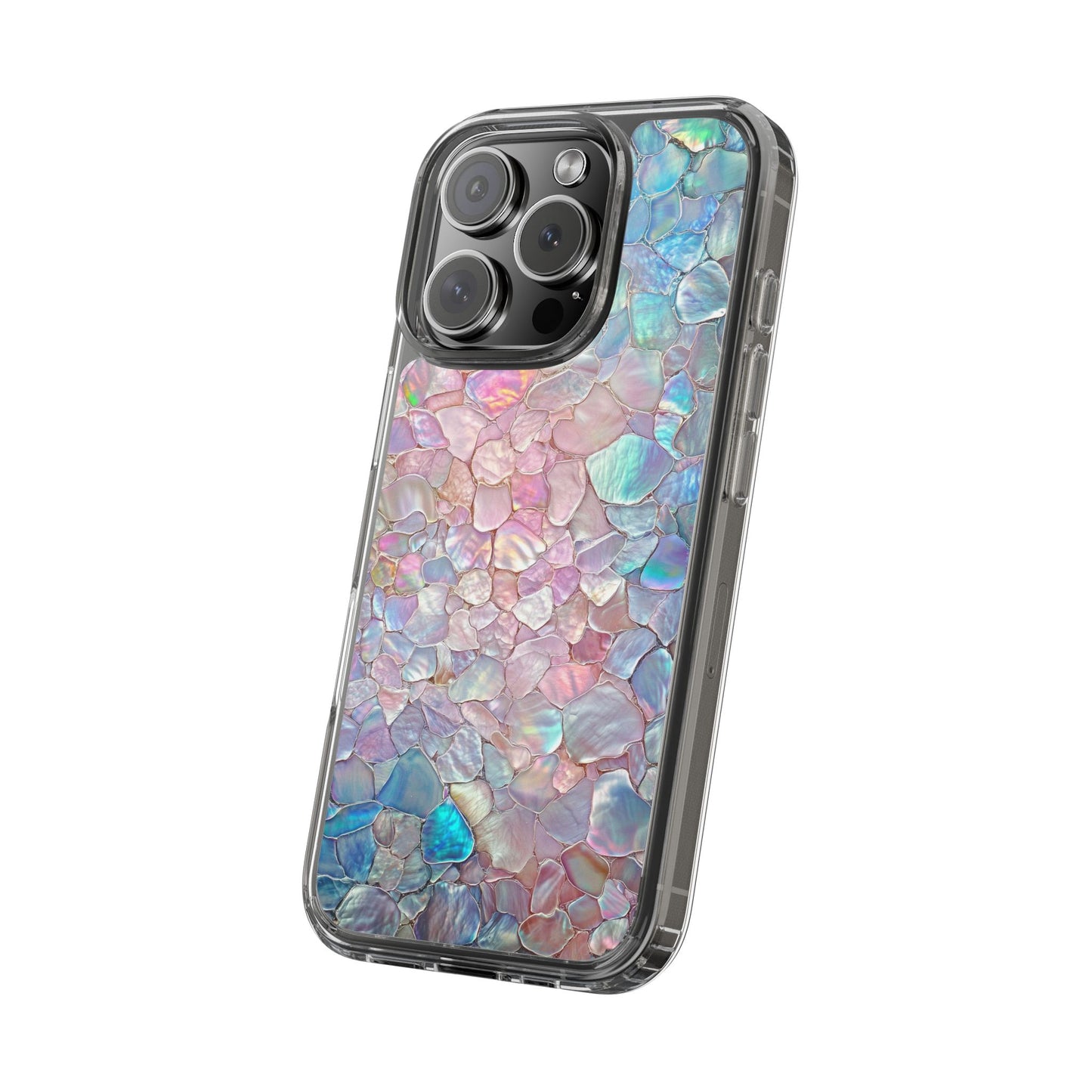 Iridescent Shell Clear iPhone Case - Stylish Protection for Beach Lovers