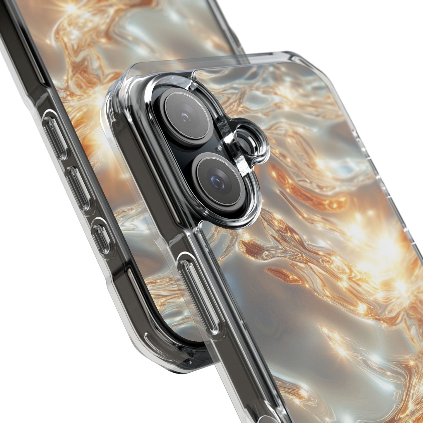 Lustrous Golden Waves MagSafe Clear iPhone Case