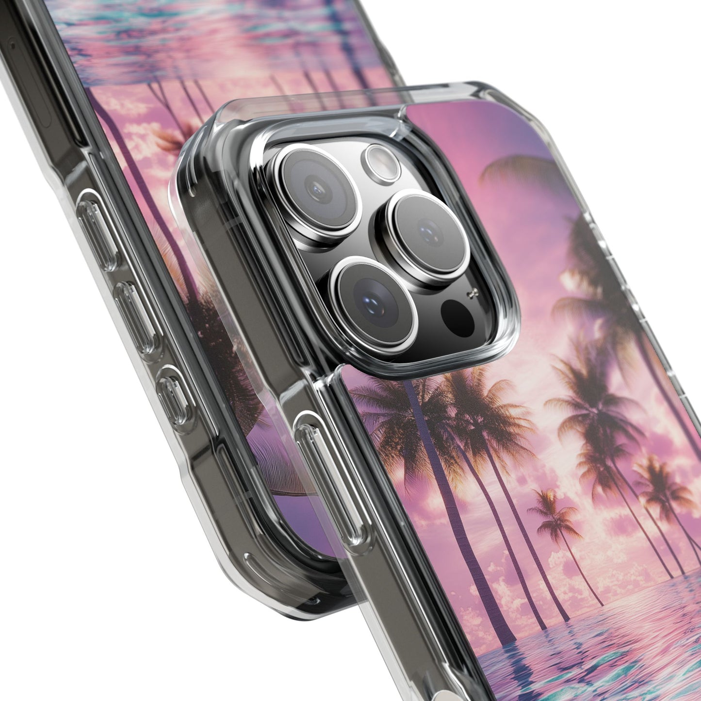 Iridescent Tropical Wave Magnetic Clear iPhone Case