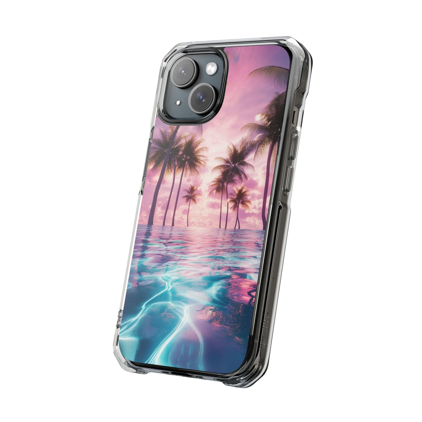 Iridescent Tropical Wave Magnetic Clear iPhone Case
