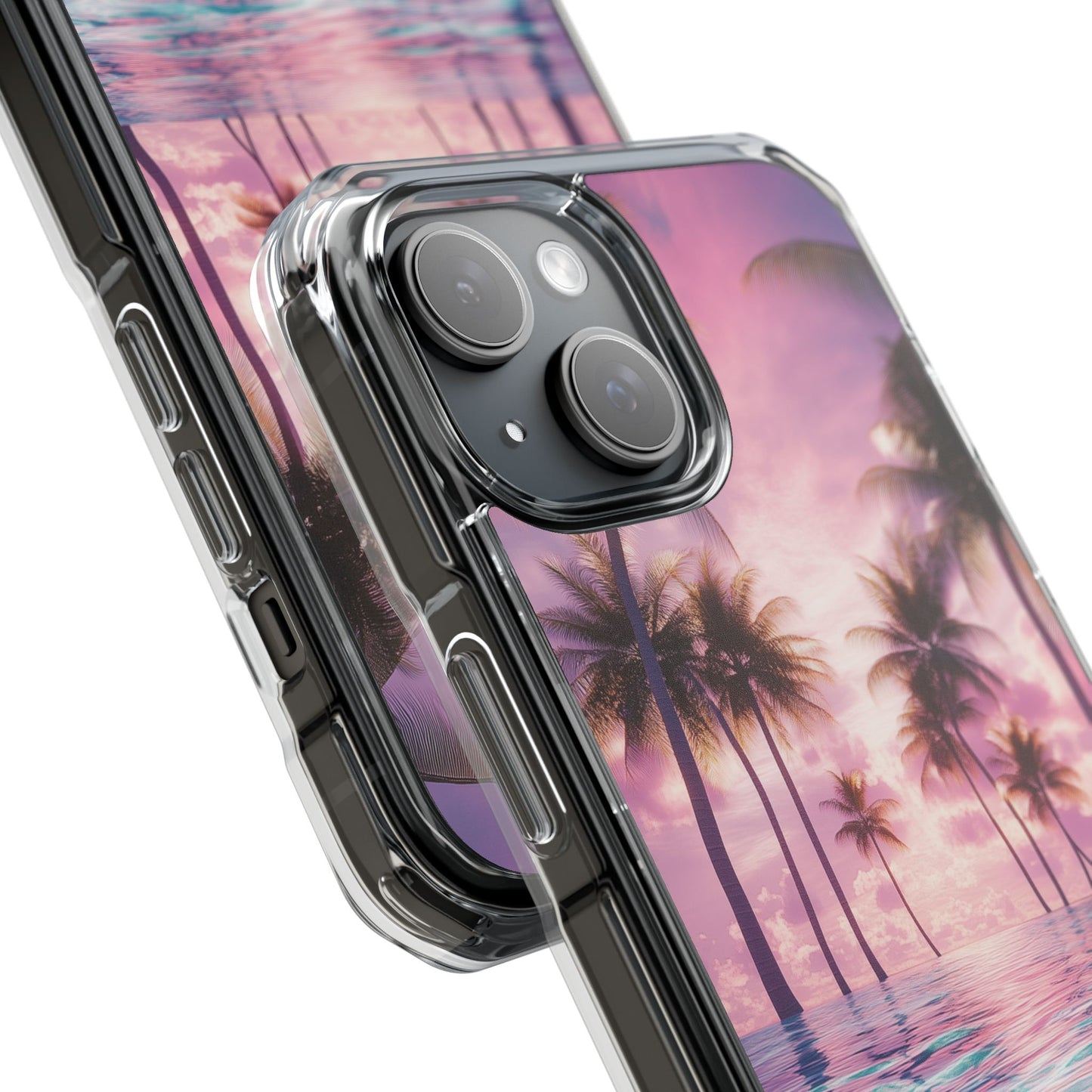 Iridescent Tropical Wave Magnetic Clear iPhone Case
