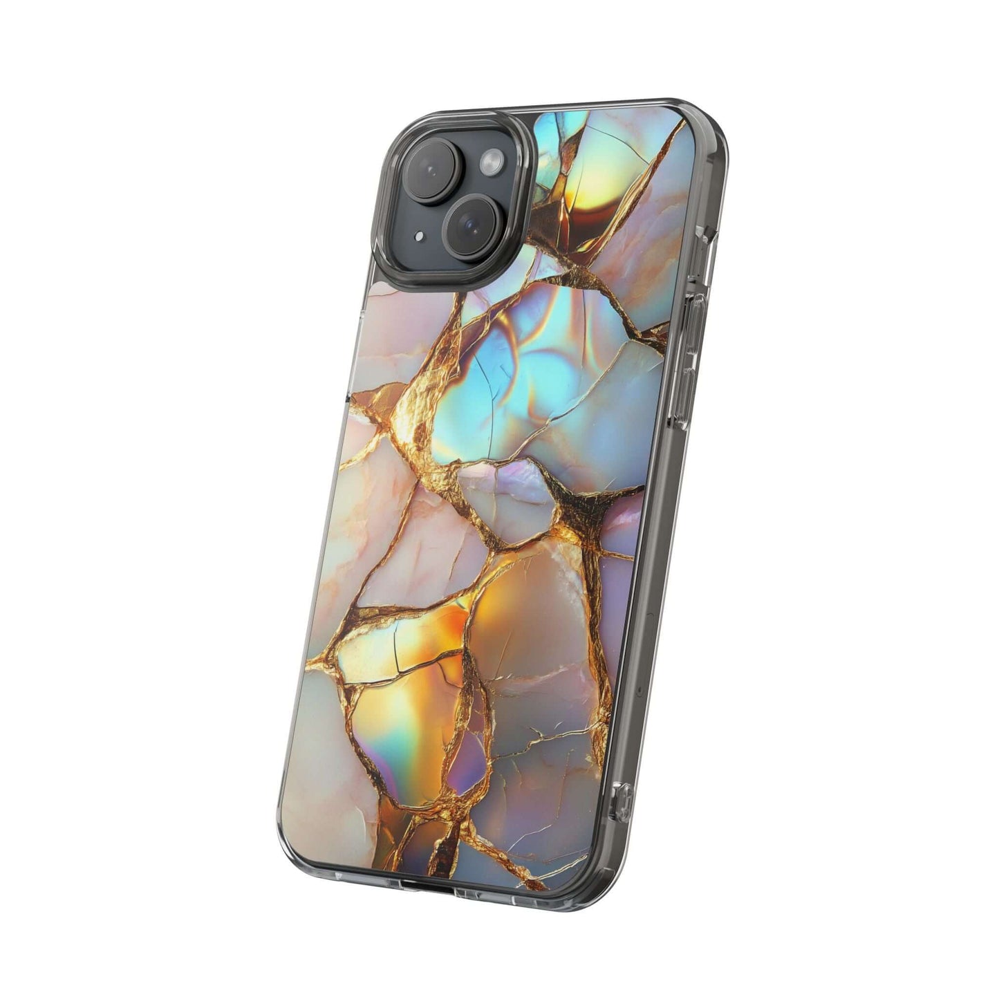 Elegant Iridescent Gold Marble iPhone Case