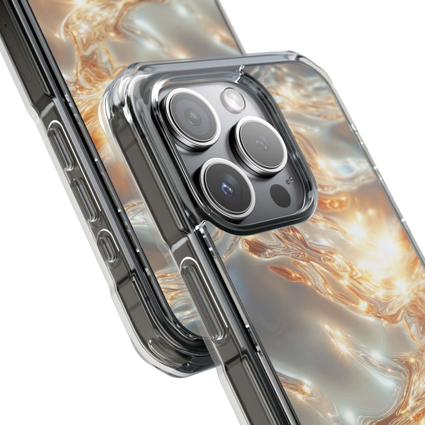 Lustrous Golden Waves MagSafe Clear iPhone Case
