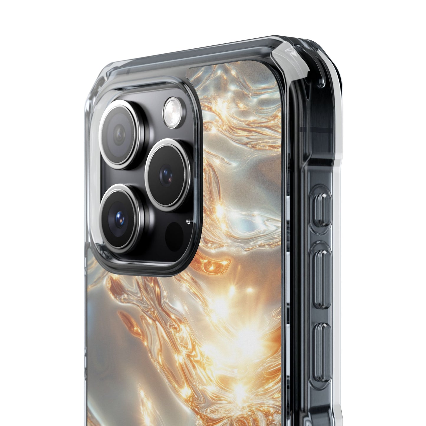Lustrous Golden Waves MagSafe Clear iPhone Case