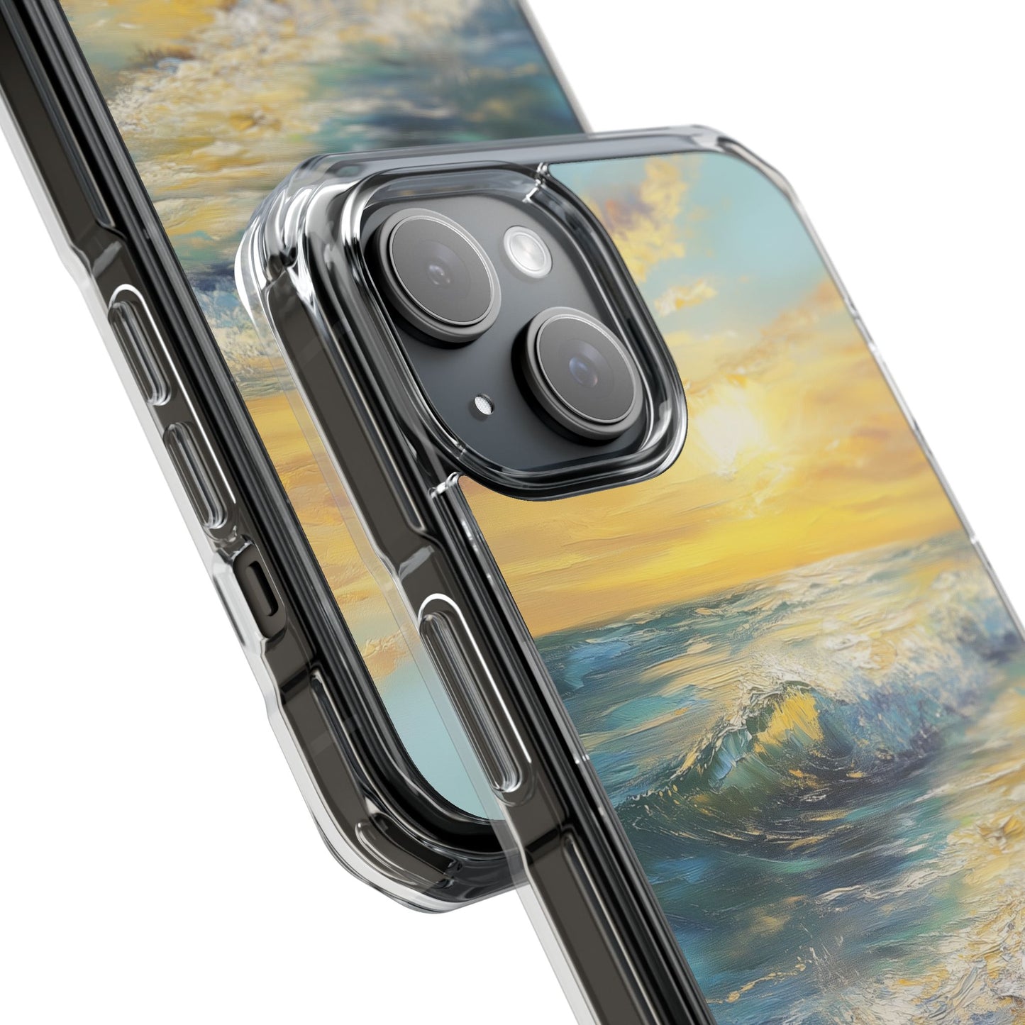 Ocean Sunset Oil Painting Magnetic Clear Impact iPhone Case
