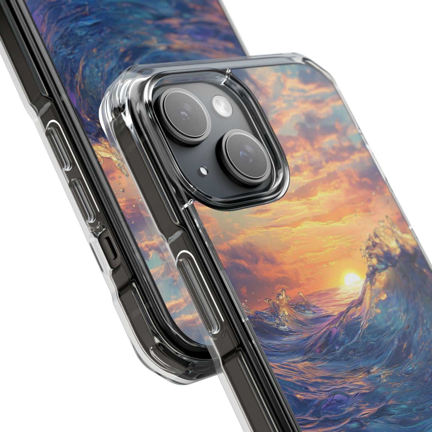 Glowing Tidal Wave Magnetic Clear iPhone Case