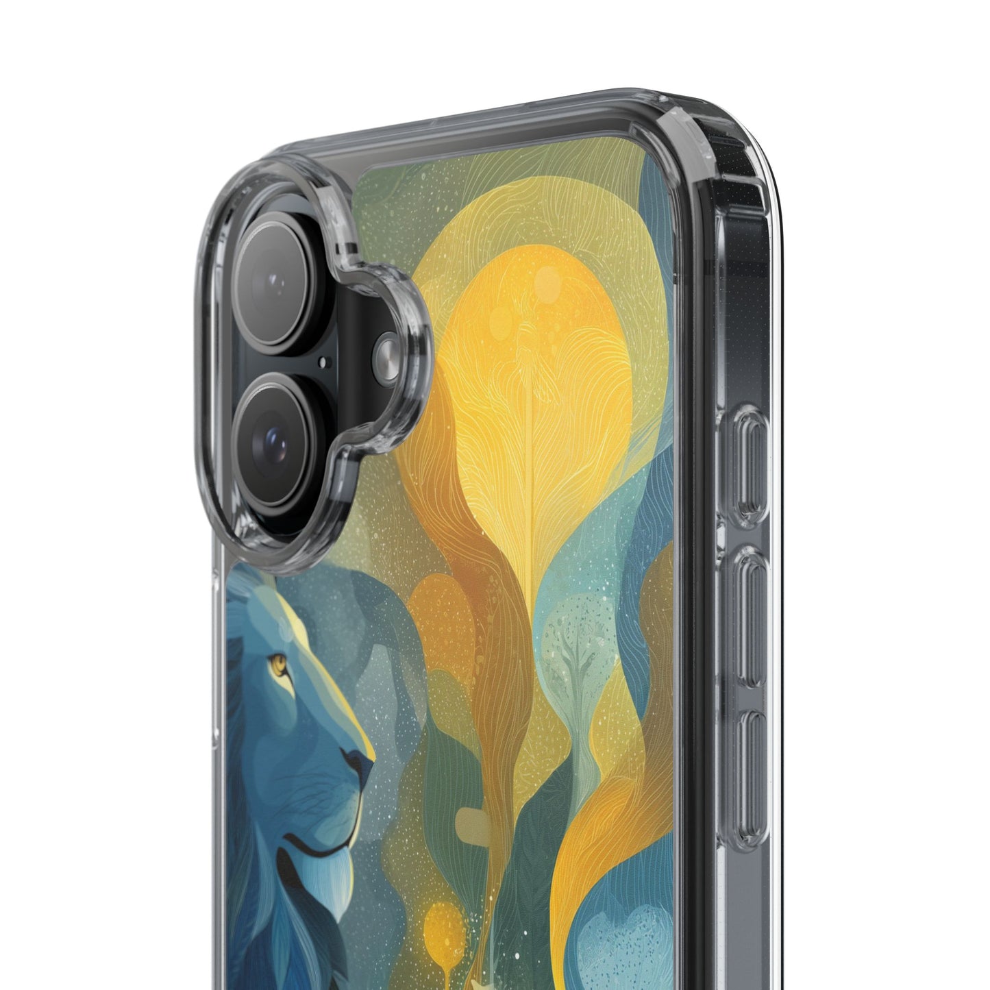 Artistic Lion Design Clear Phone Case | Nature-Inspired Protection for Animal Lovers