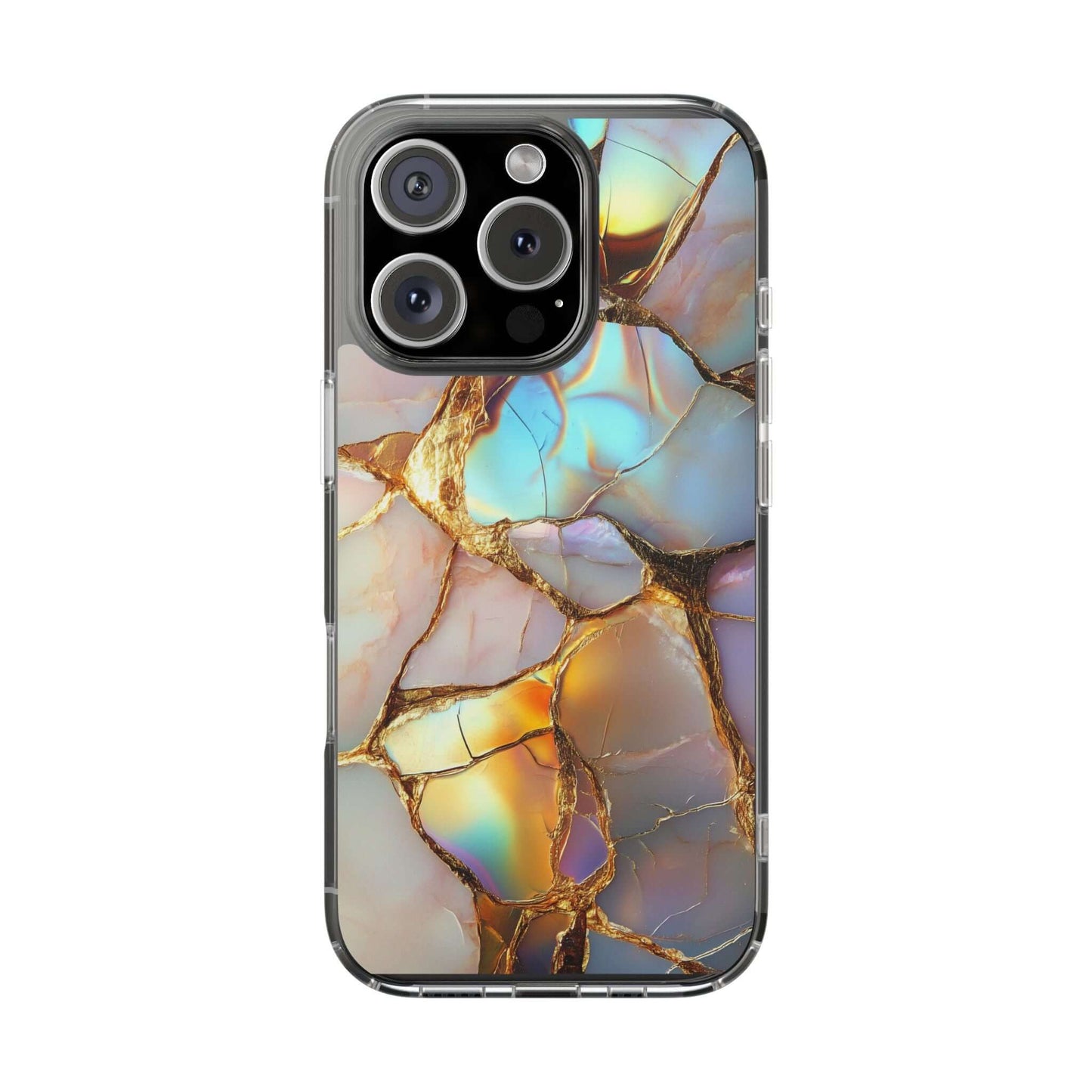 Elegant Iridescent Gold Marble iPhone Case
