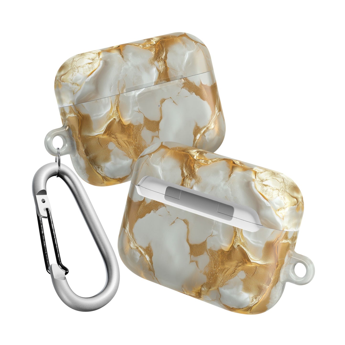 Lustrous Iridescent Gold & White Camo AirPods Case