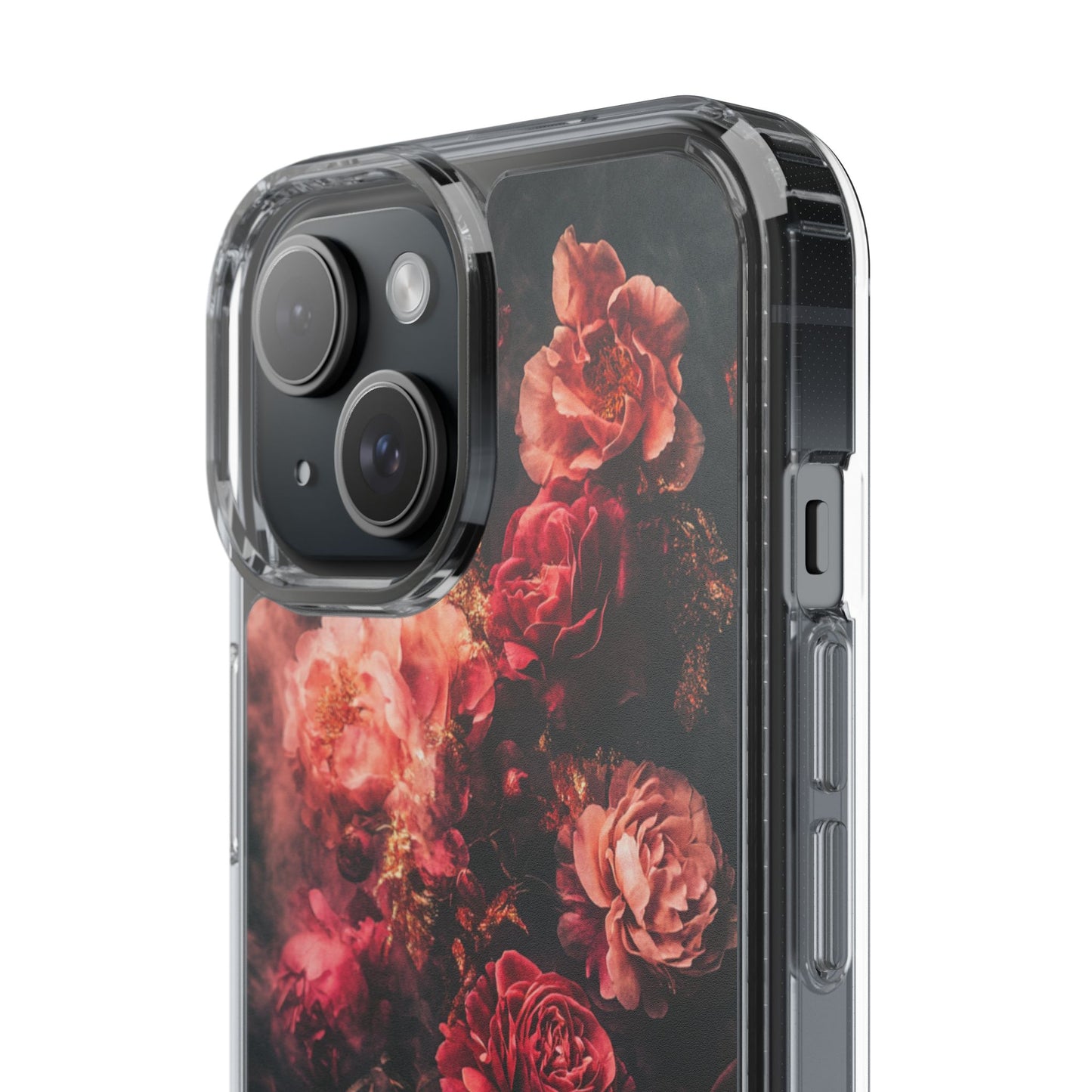 Floral Elegance Clear iPhone Case – Delicate Rose Design with Timeless Charm