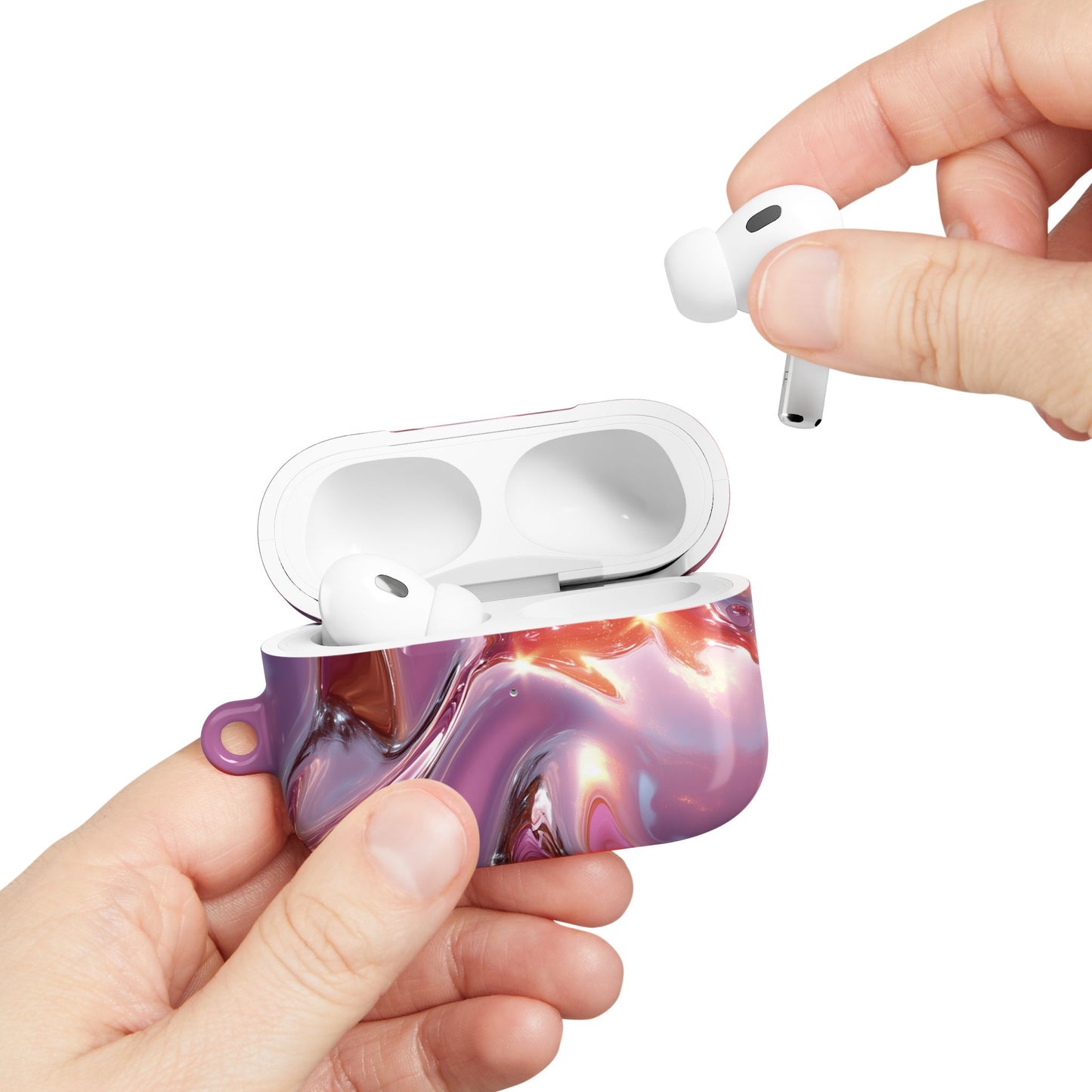 Pink Metallic Wave AirPod Case