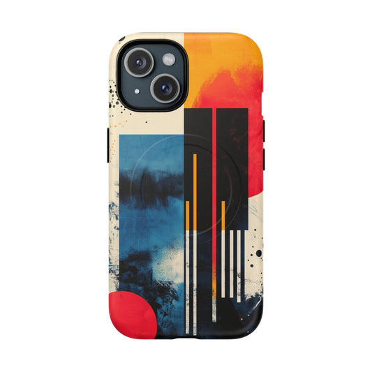 Abstract Tough Magnetic Phone Case - Colorful Geometric Design
