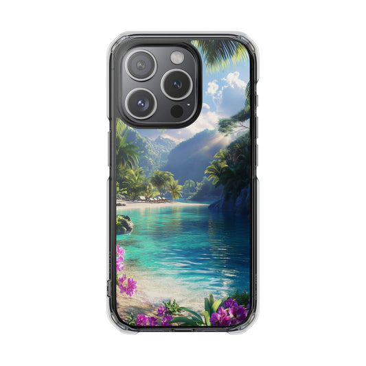 Tropical Paradise Magnetic Clear iPhone Case
