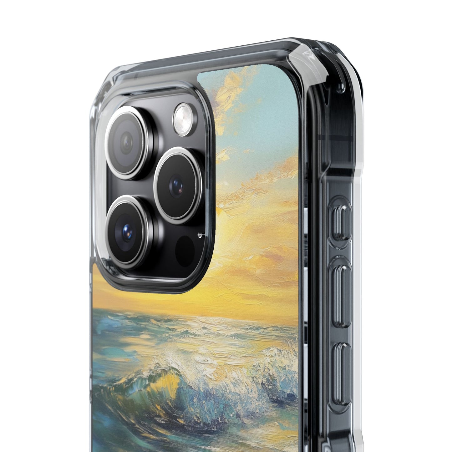 Ocean Sunset Oil Painting Magnetic Clear Impact iPhone Case