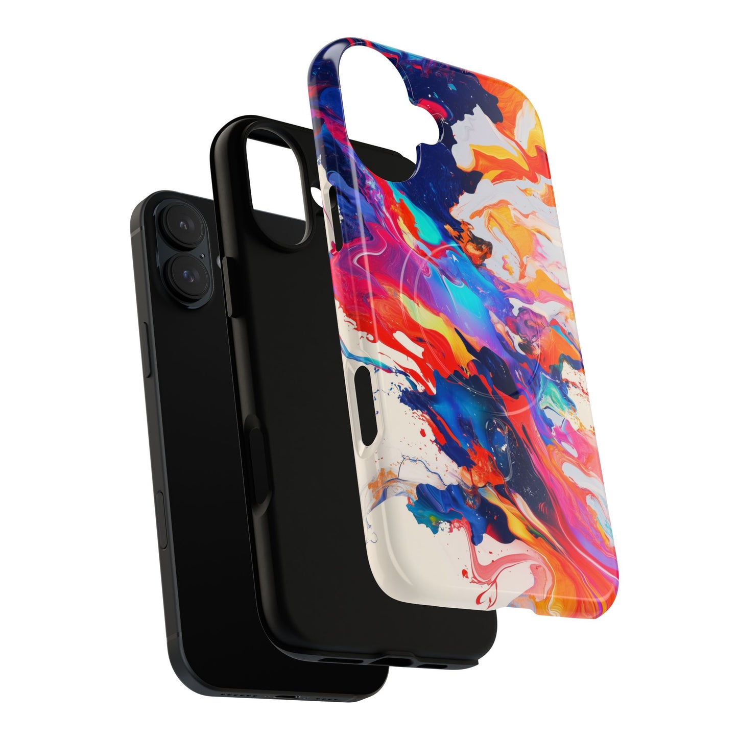 Vibrant Tough Magnetic Case - Color Splash Design for iPhone