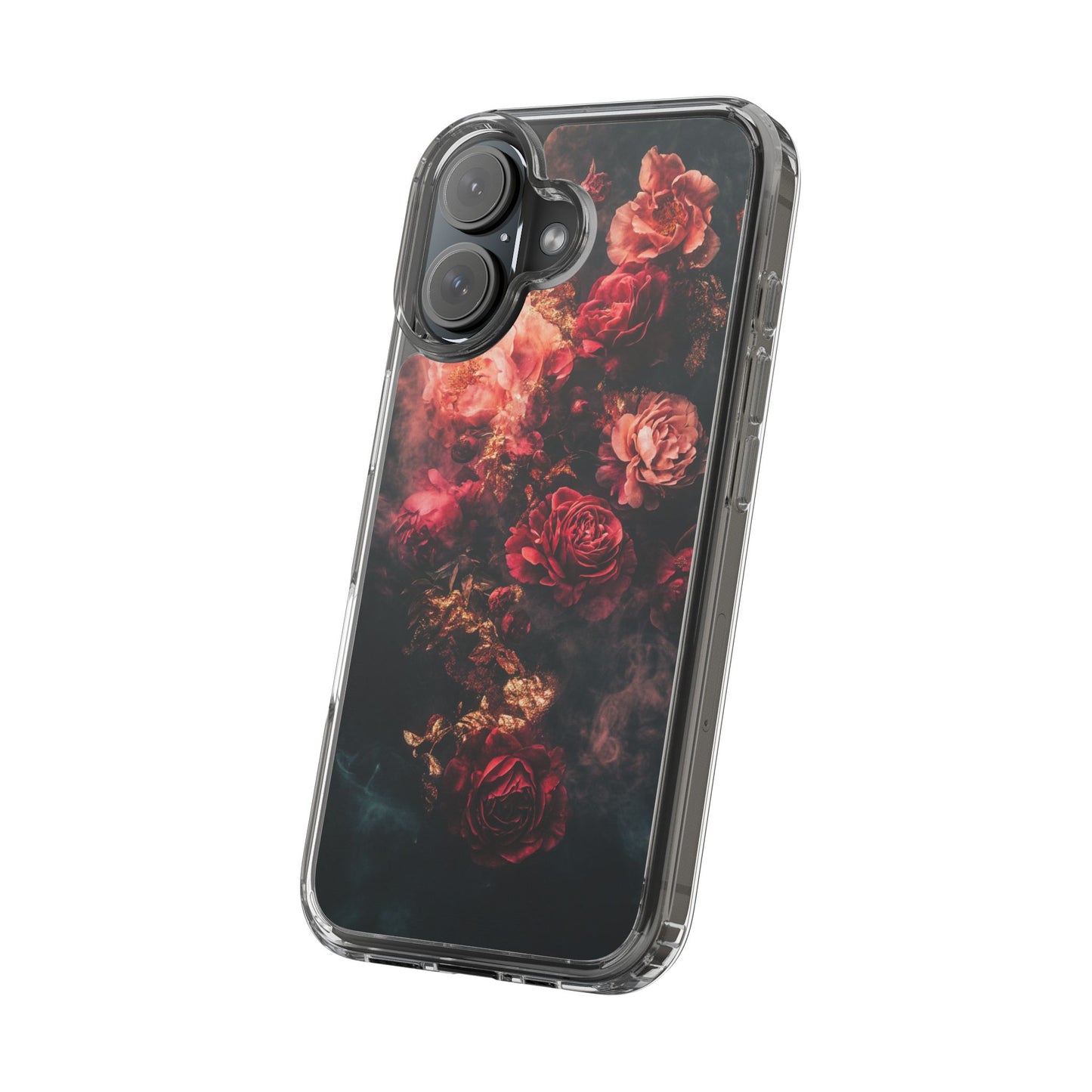 Floral Elegance Clear iPhone Case – Delicate Rose Design with Timeless Charm