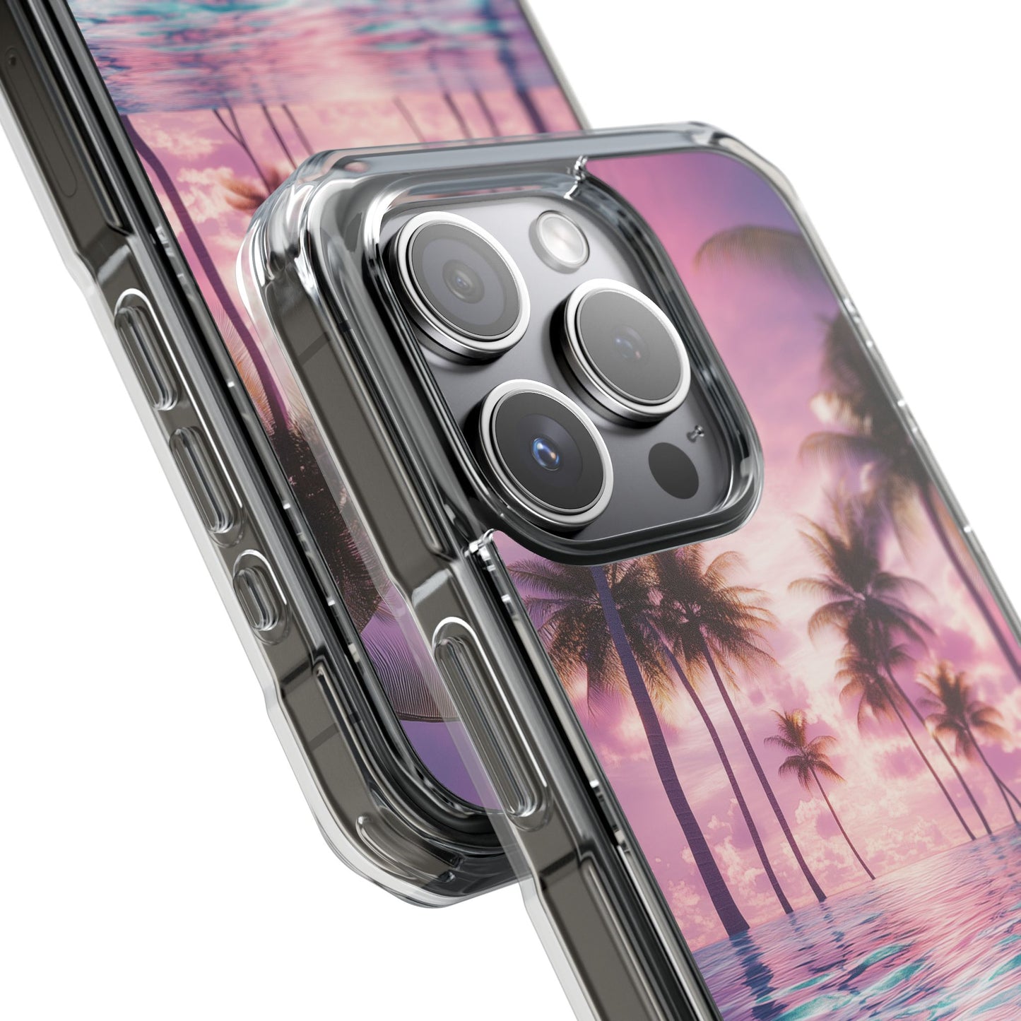 Iridescent Tropical Wave Magnetic Clear iPhone Case