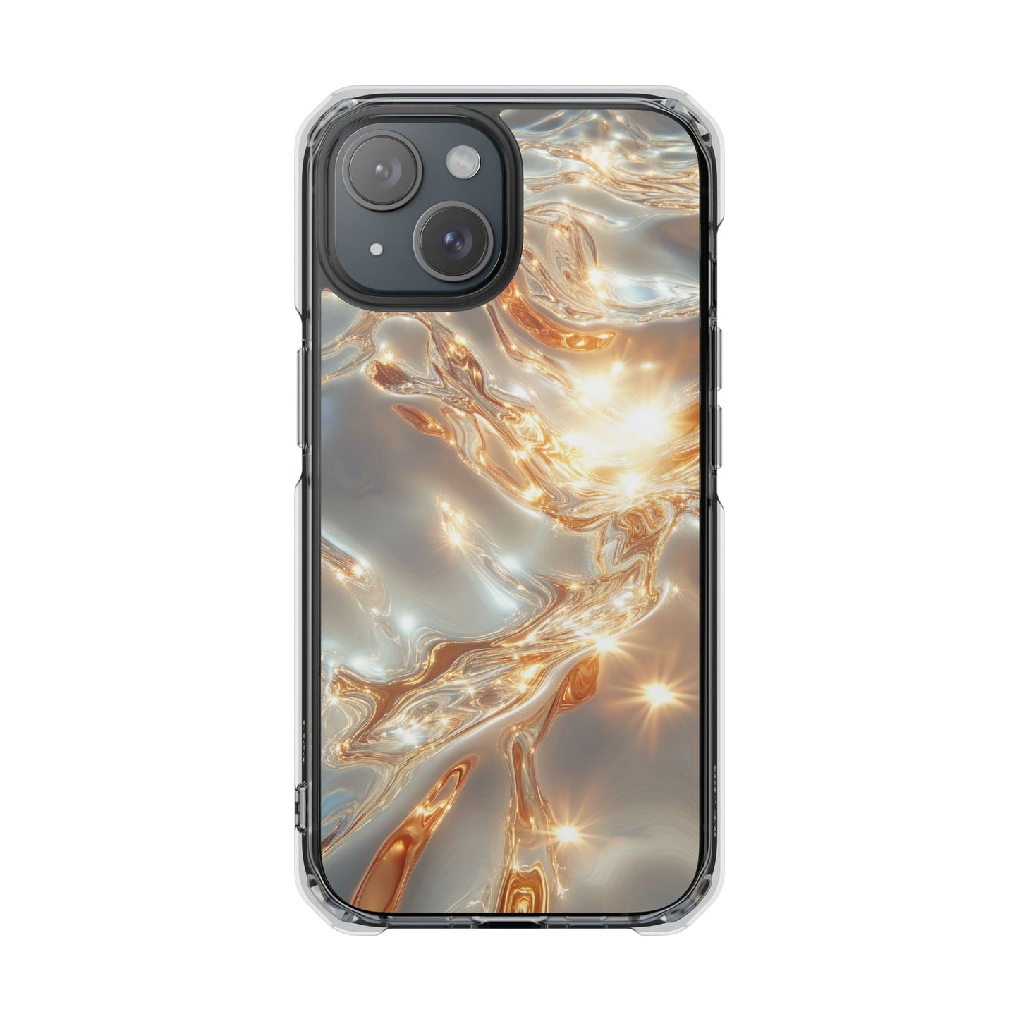 Lustrous Golden Waves MagSafe Clear iPhone Case
