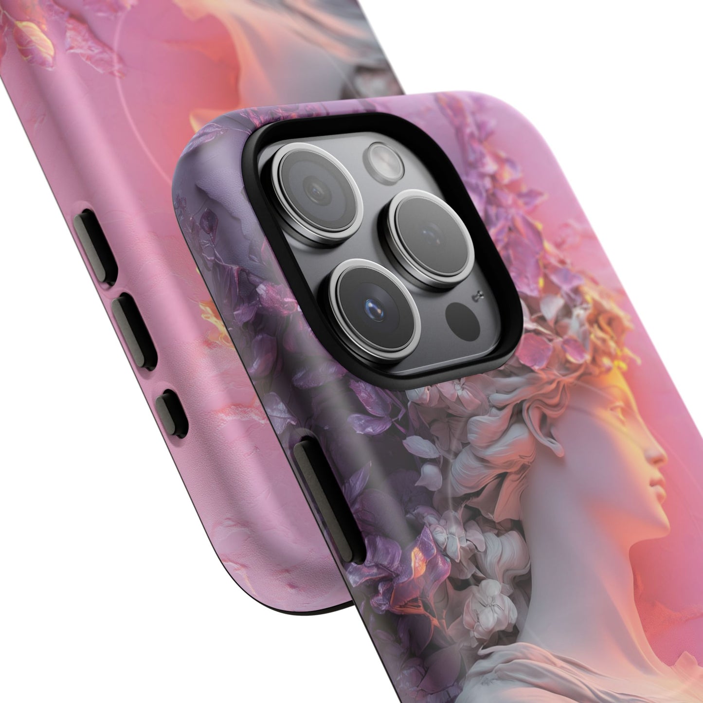 Elegant Floral Tough Magnetic Case for iPhone - Aesthetic Protection