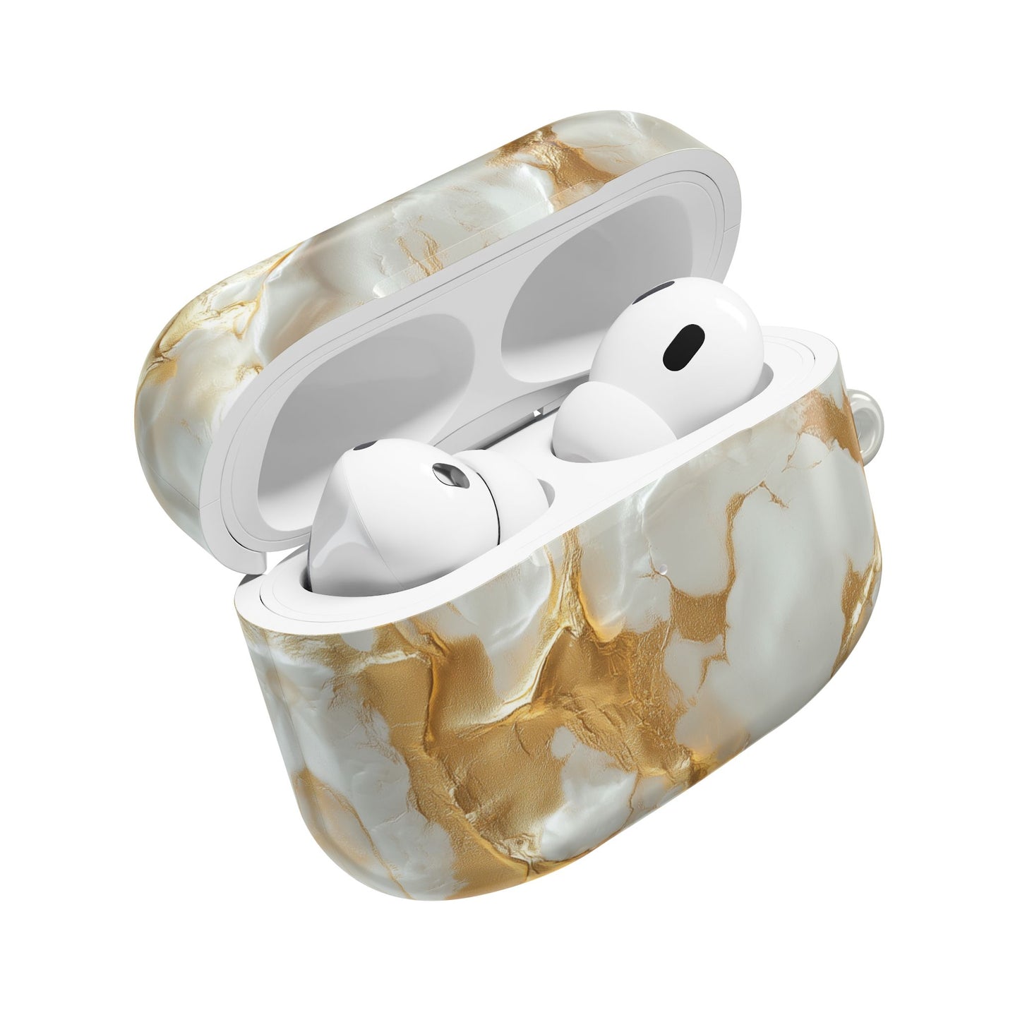 Lustrous Iridescent Gold & White Camo AirPods Case