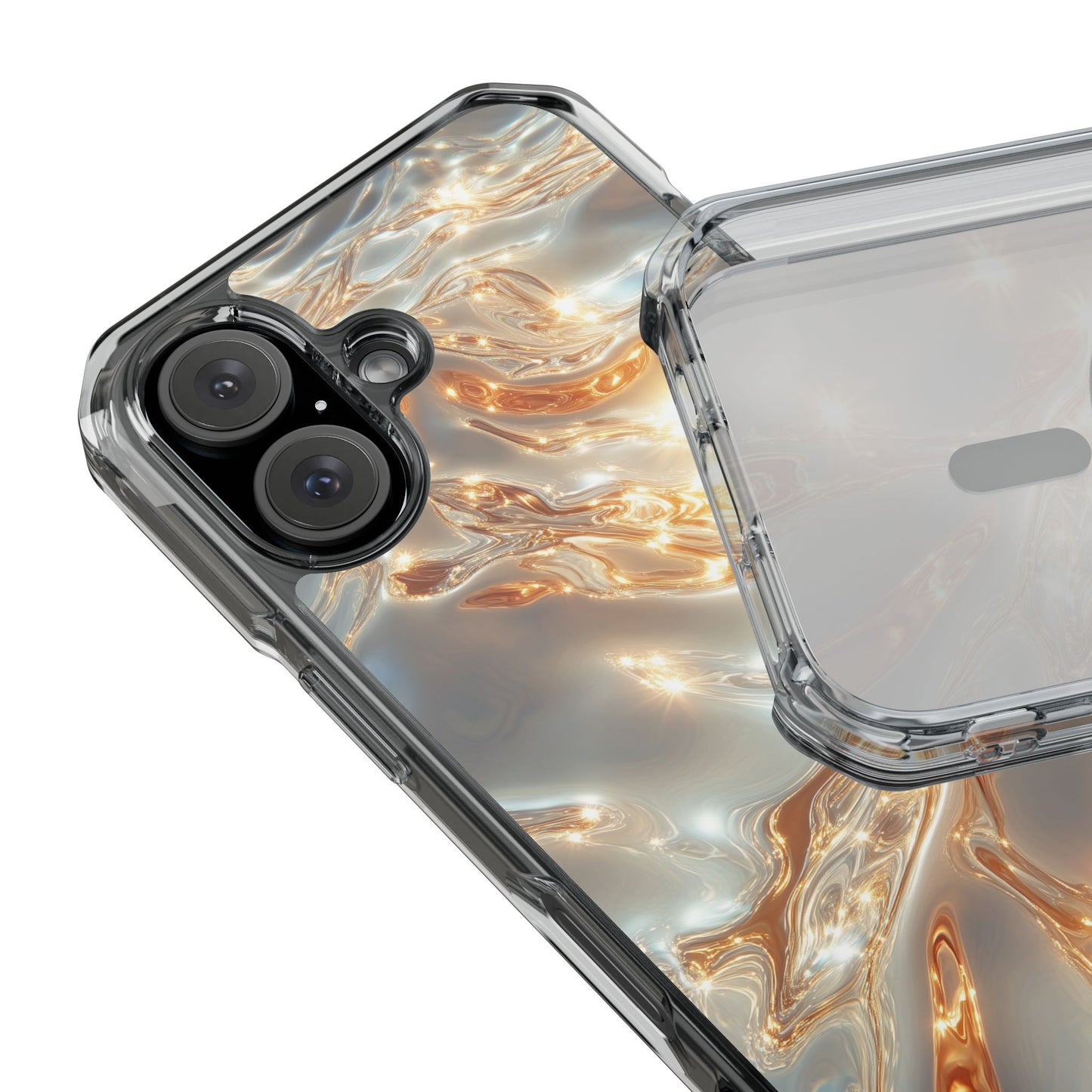 Lustrous Golden Waves MagSafe Clear iPhone Case