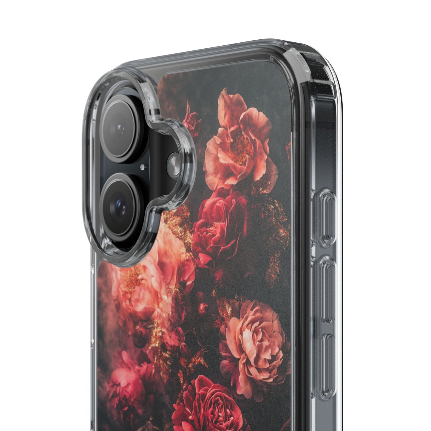 Floral Elegance Clear iPhone Case – Delicate Rose Design with Timeless Charm