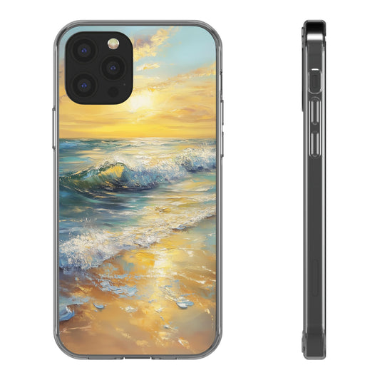 Ocean Sunset Clear iPhone Case – Radiant Coastal Glow with Vibrant Horizon Hues