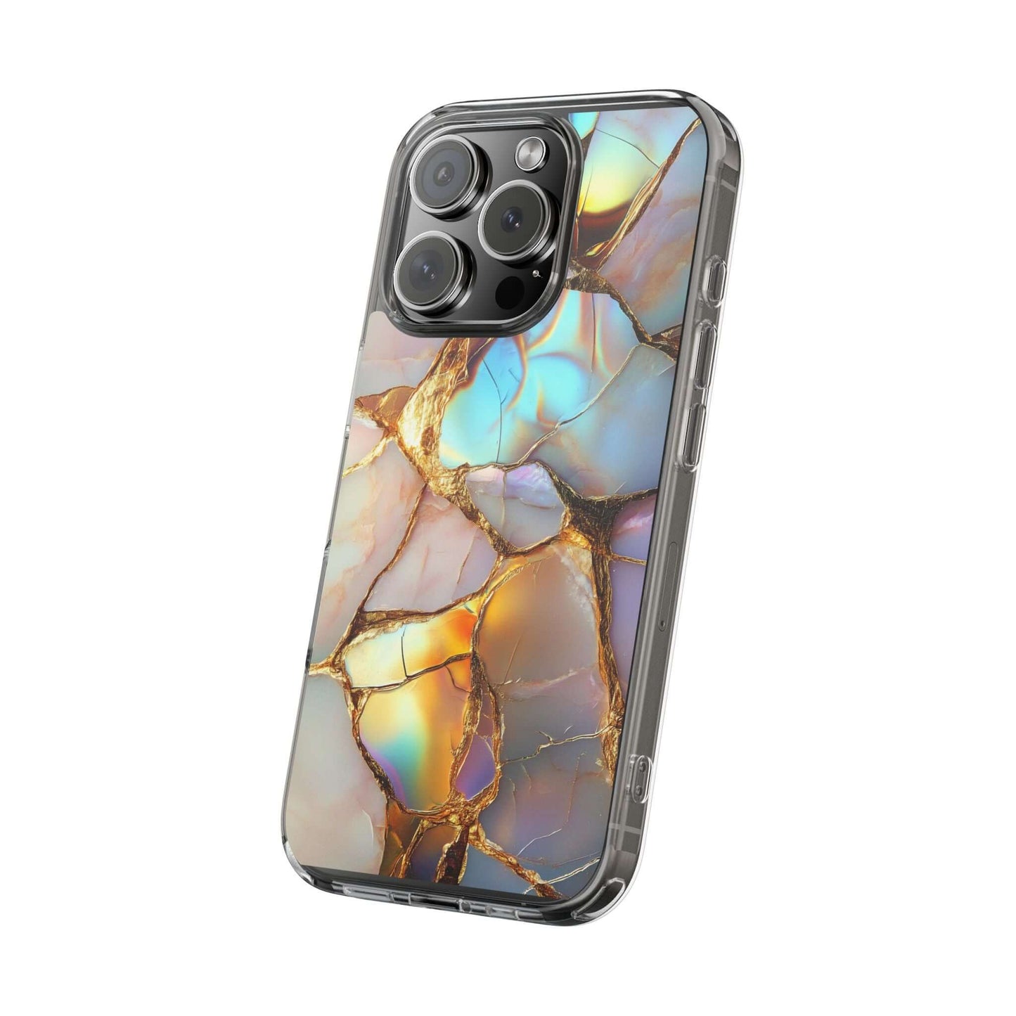 Elegant Iridescent Gold Marble iPhone Case