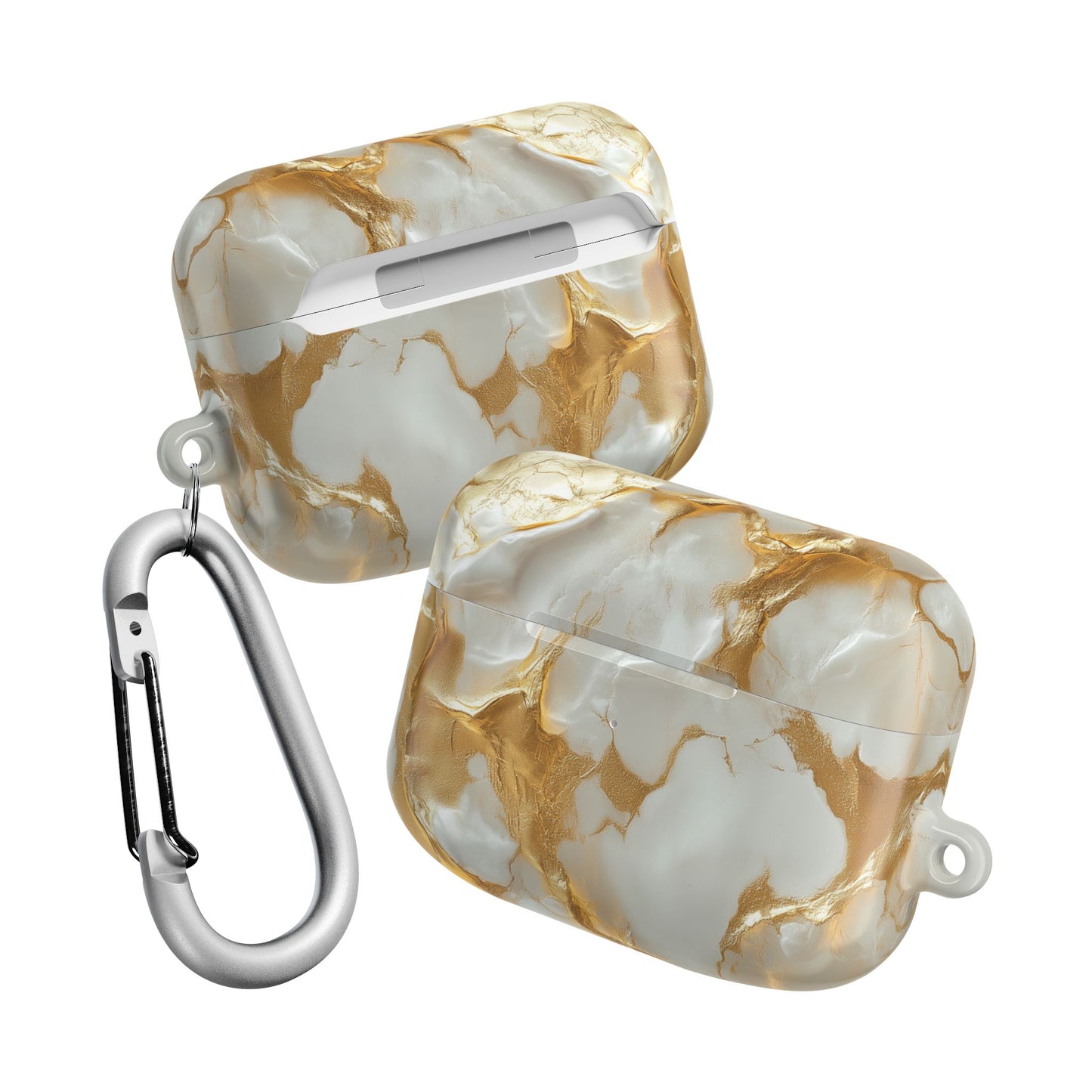 Lustrous Iridescent Gold & White Camo AirPods Case