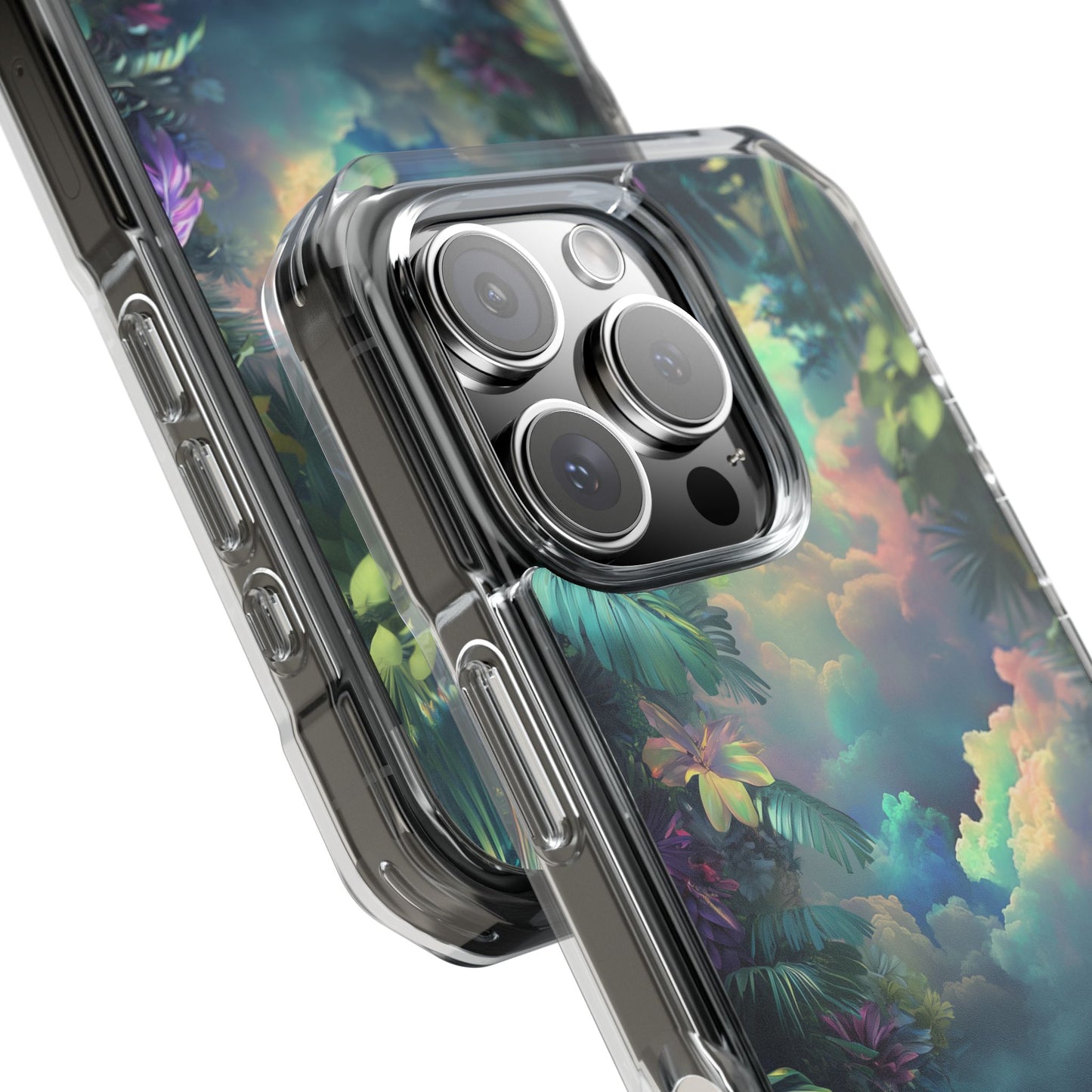 Tropical Jungle Magnetic Clear Impact iPhone Case