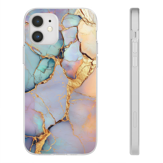 Iridescent Gold Cracks Flexi iPhone Case