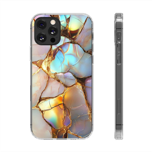 Elegant Iridescent Gold Marble iPhone Case