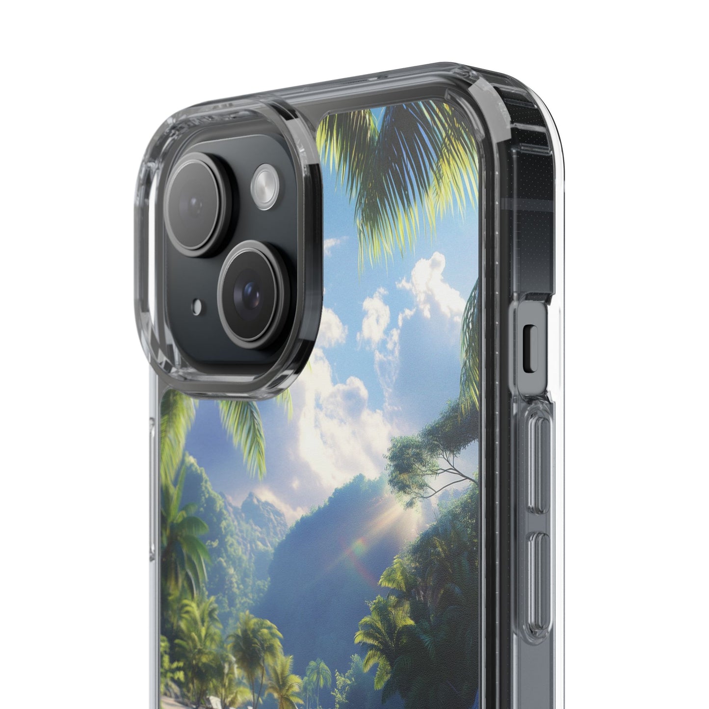 Tropical Paradise Clear iPhone Case – Vibrant Beach Vibes & Sleek Protection