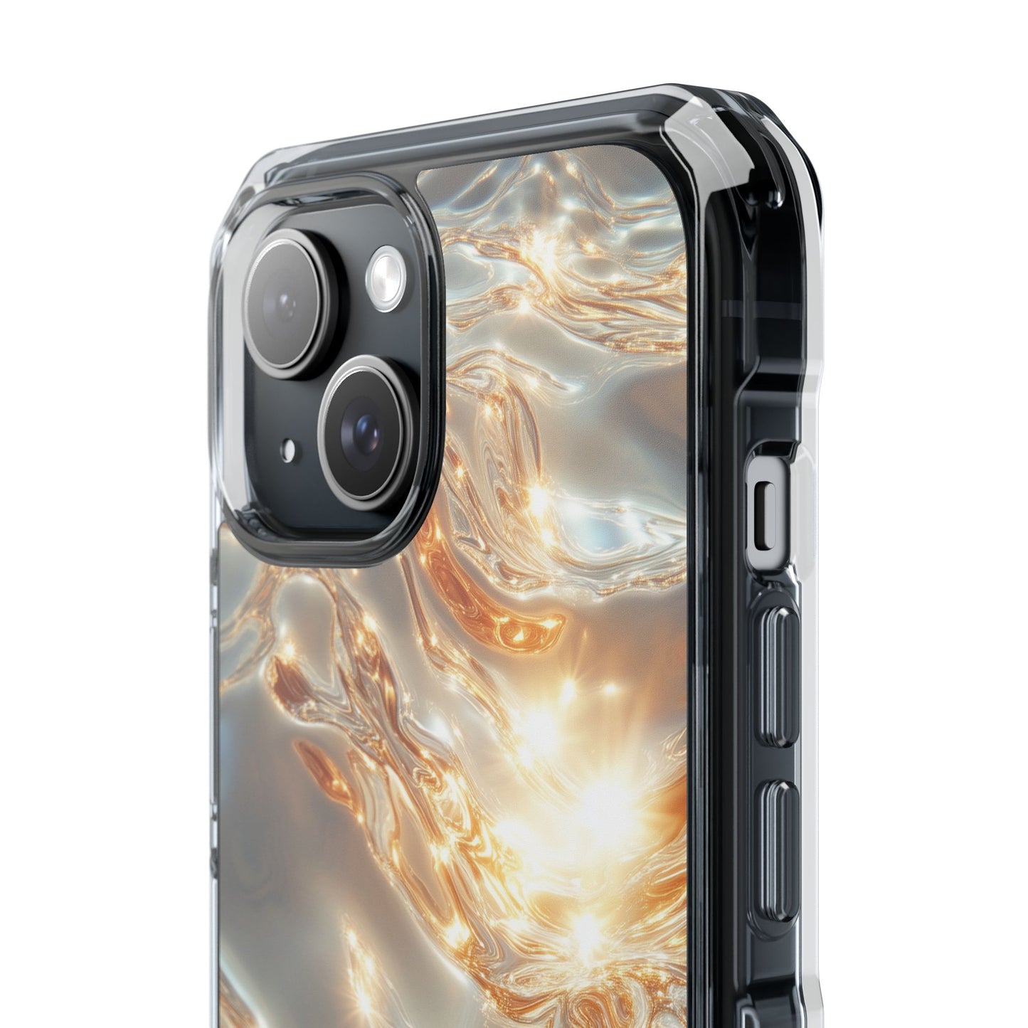 Lustrous Golden Waves MagSafe Clear iPhone Case